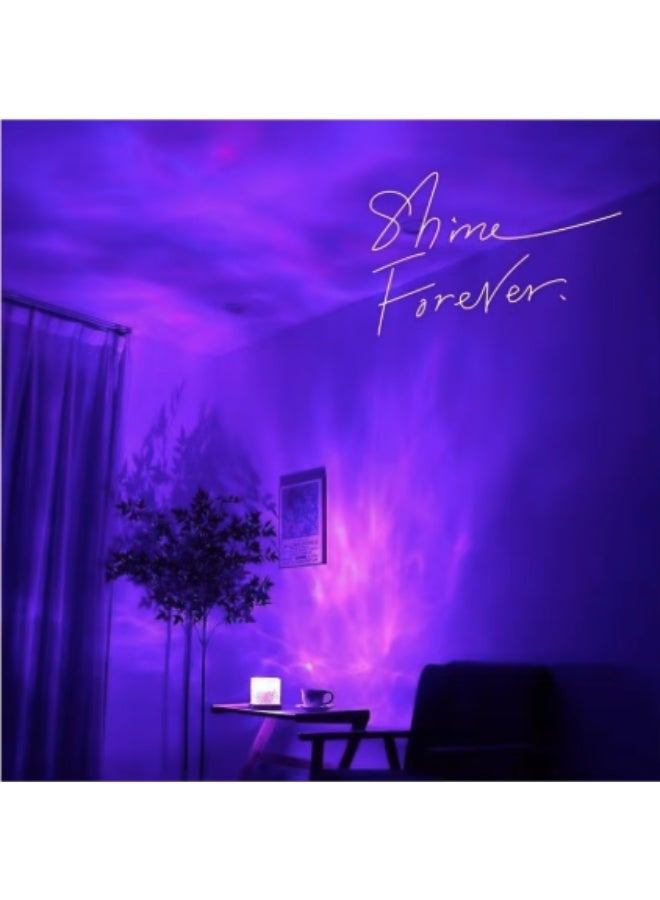 16 لون مربع المياه التموج ضوء الليل الإبداعي الجو ضوء جنب السرير غرفة النوم أورورا اللهب ديناميكي مصباح المكتب - Image 3